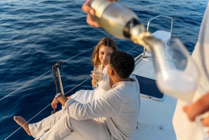 Barcelona: Catamaran Cruise w/ Sailing, Wine, & Tapa - The swimming stop in the Mediterranean
