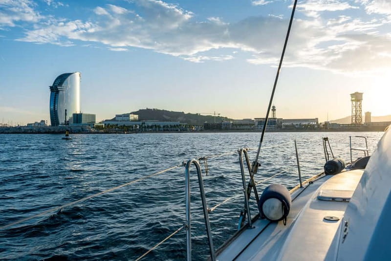 Barcelona: Catamaran Cruise w/ Sailing, Wine, & Tapa - The first 45 minutes: Barcelona from offshore