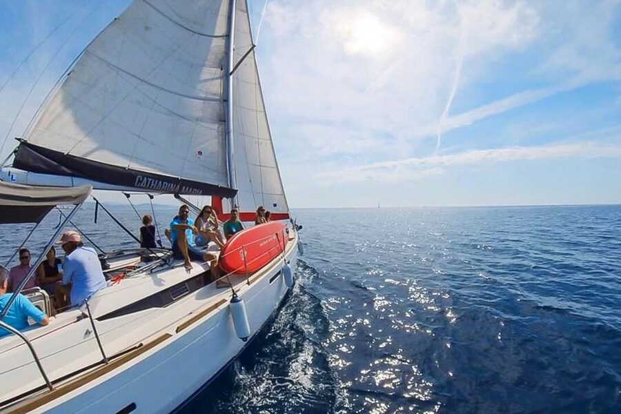 Barcelona: Coastline Boat Trip with Snacks and Cava - Barcelona from the water