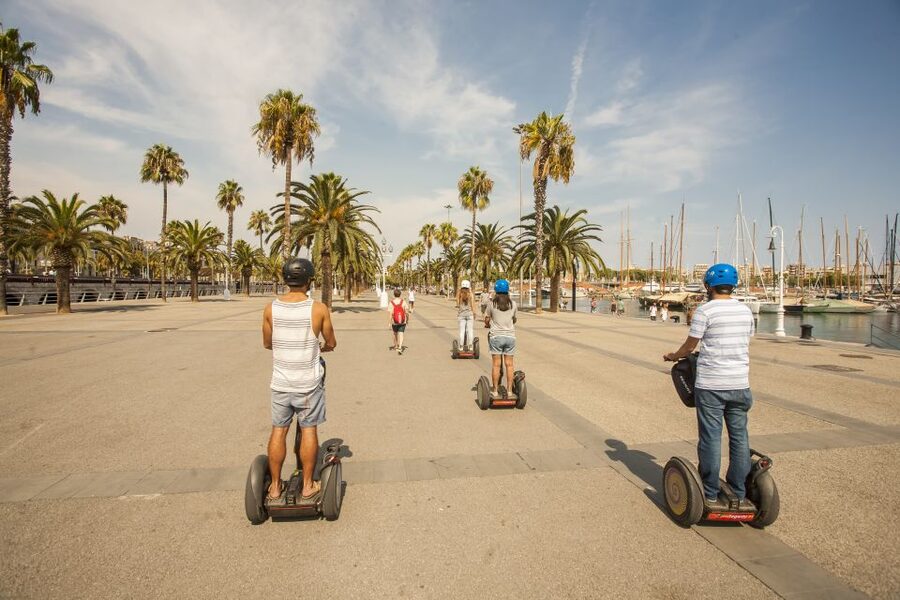 Barcelona: Old Port and Gothic Quarter Guided Segway Tour - The Columbus Monument and the bottom of Las Ramblas