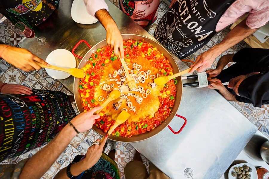 Barcelona: Paella Cooking Class with Market Visit and More - Making sangria, tapas, and a Spanish dessert
