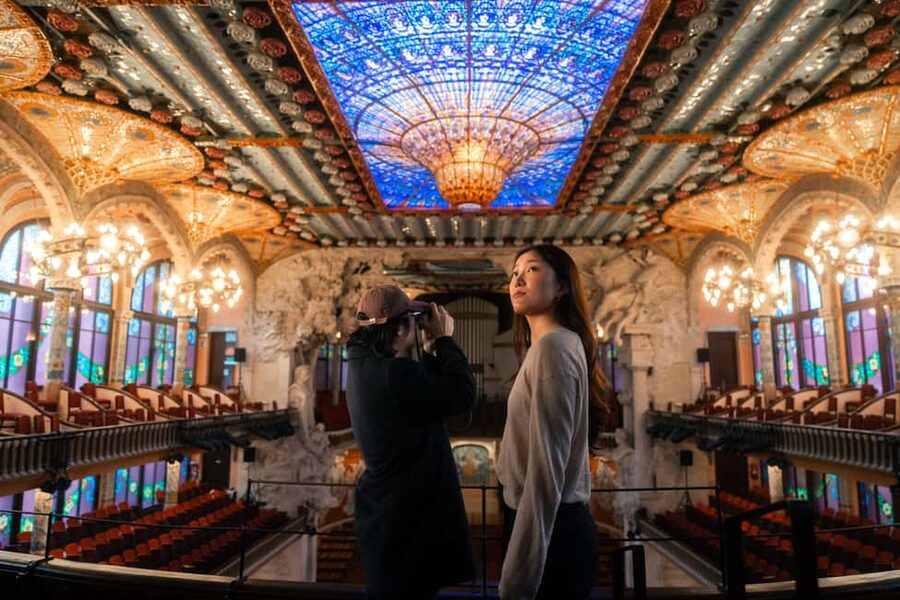 Barcelona: Palau de la Música Self-Guided Tour - The grand staircase turns a practical space into a spectacle