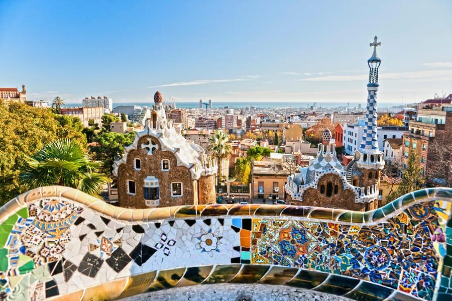 Barcelona: Park Güell and Gaudí House Museum Entry Ticket - The monumental area: mosaics, columns, and Gaudí’s playful details