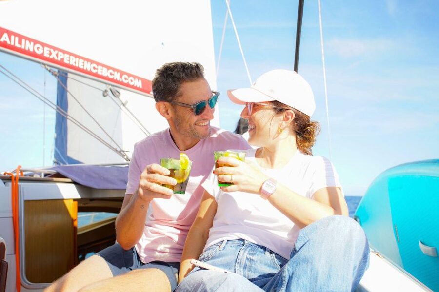 Barcelona: Sailing Tour with Vermouth and Drinks - When the skipper stops for a swim