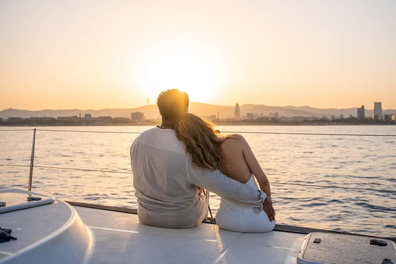 Barcelona: Sunset Catamaran Cruise with Wine and Tapa - The first 45 minutes: leaving Port Vela