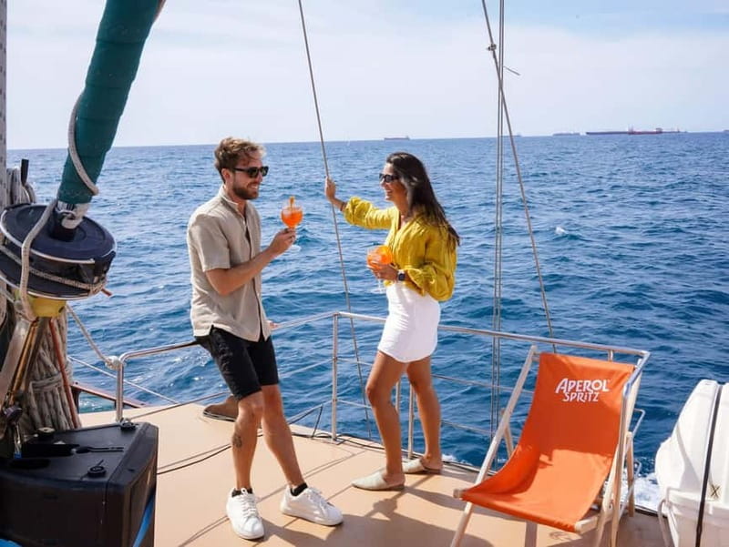 Barcelona: Wooden Boat Sailing with Tapa and Welcome Drink - A Wooden Gulet Instead of a Big Tourist Boat