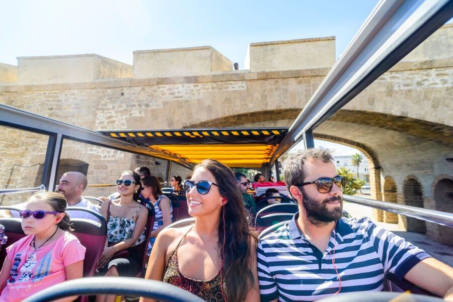 Cadiz: City Sightseeing Hop-On Hop-Off Bus Tour - Plaza de la Hispanidad, Puertas de Tierra, and the city edge