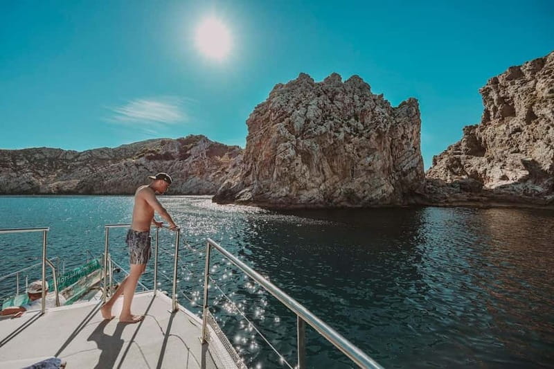 Cala Rajada: Boat Excursion with Drinks and Food - Meeting point, languages, and pickup choices