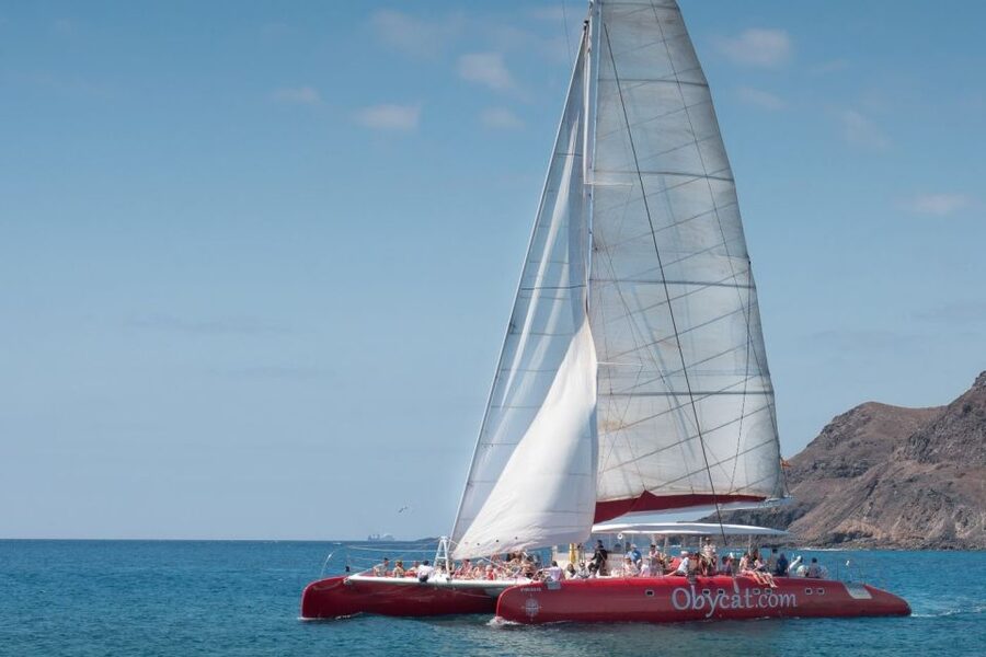 Caleta de Fuste: Catamaran Sailing Experience - Lunch on board: paella, potatoes, and fruit