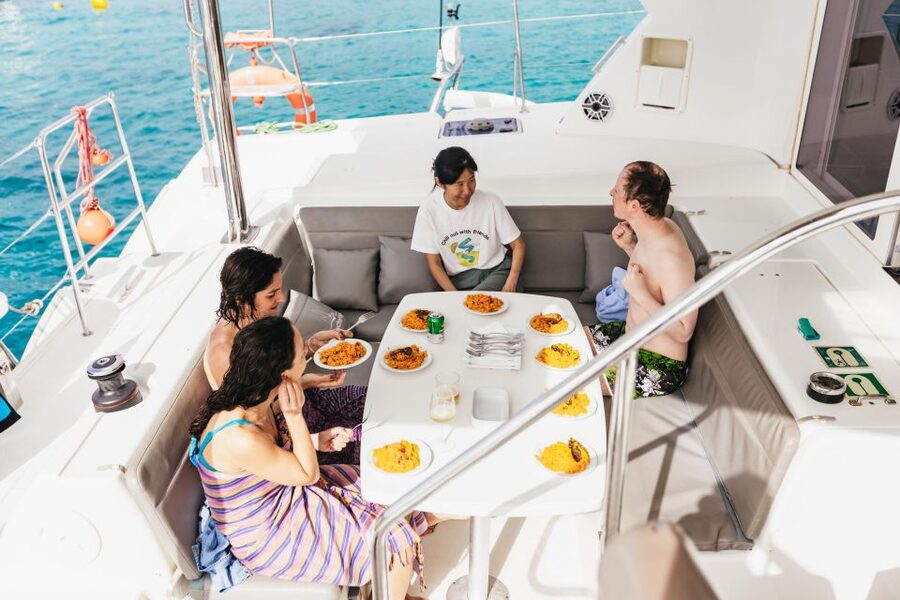 Corralejo: Lobos Island Catamaran Tour with Drinks & Snorkel - Sailing from Corralejo toward Lobos Island