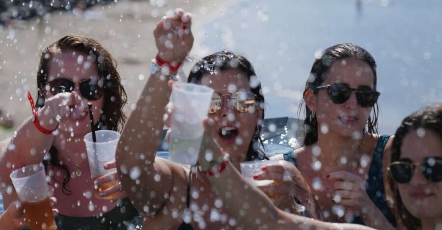Costa Adeje: Tenerife Monkey Beach Club Utopia Pool Party - The terrace views over Troya and Las Americas