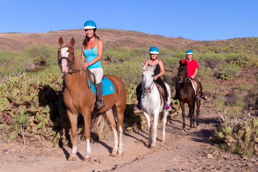 El Salobre: Horse Riding Adventure with Transfer Options - Riding out from El Salobre into volcanic country