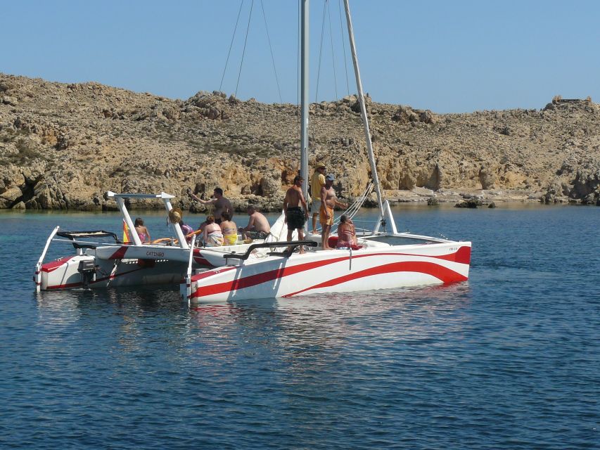 From Fornells: Half-Day Menorca Catamaran Trip w/ Snorkeling - The northern marine reserve by catamaran