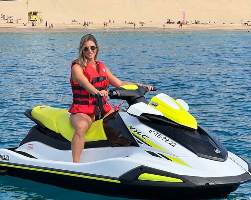 From Morro Jable: Jet Ski Adventure Tour (without license) - Finding the pink flag on Morro Jable Beach