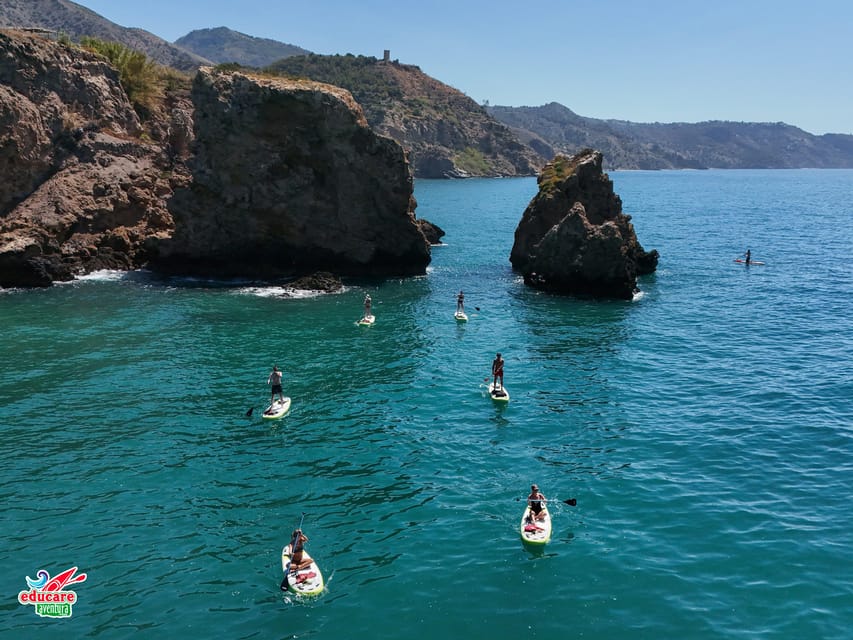 From Nerja: Guided Paddle Surf Cliffs and Maro Waterfall - GoPro photos are part of the value