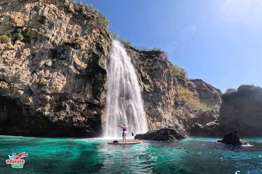 From Nerja: Guided Paddle Surf Cliffs and Maro Waterfall - The first lesson: getting steady on the board