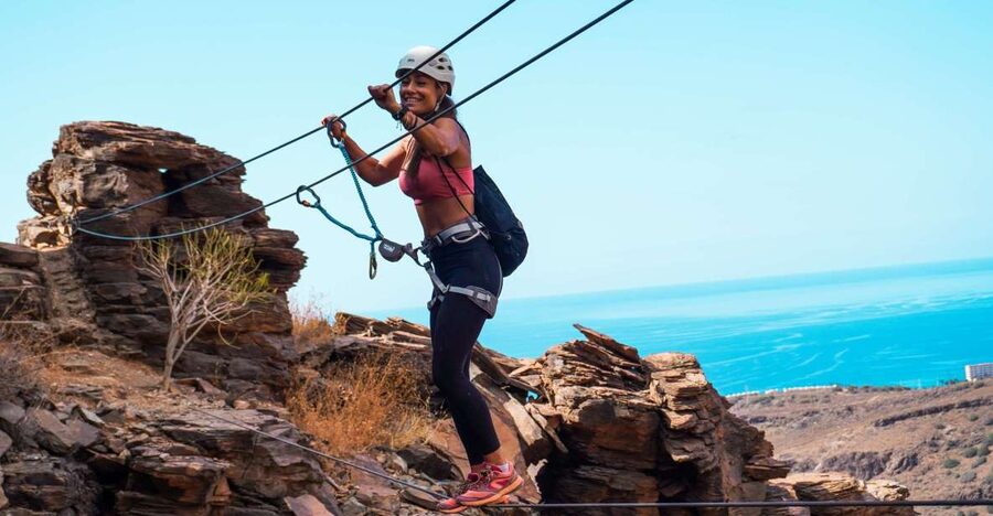 Gran Canaria: Guided Via Ferrata Excursion - From Bahía Feliz parking area to the first cliffs