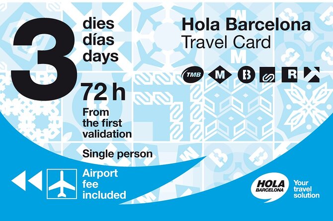 Hola Barcelona Travel Card - Airport arrival: metro and train, not Aerobus