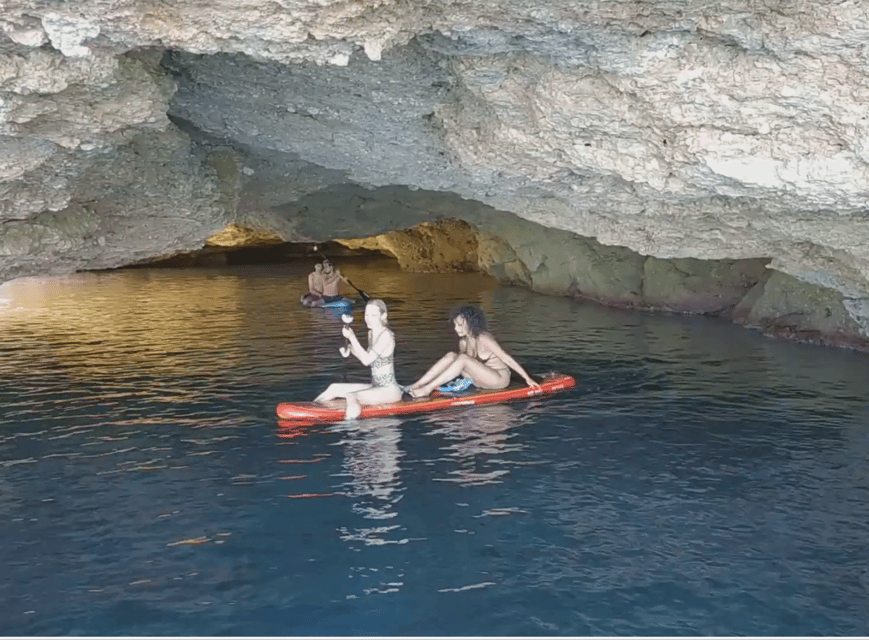 Ibiza: Snorkeling and SUP Paddle, Beach and Cave Boat Tour - Drinks, Equipment, and the Onboard Rhythm