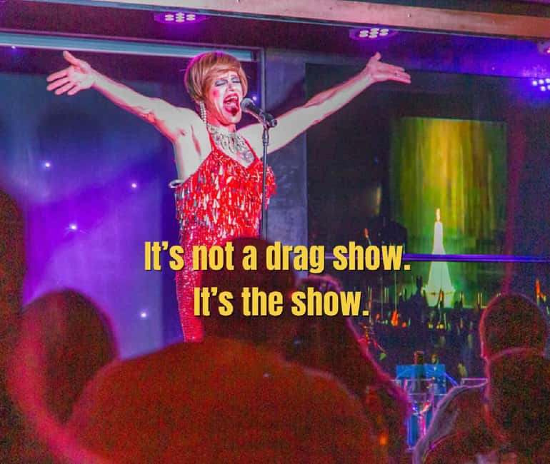 Lanzarote: MHT - Music Hall Tavern - Comedy Drag Dinner Show - Two parts of the full MHT production