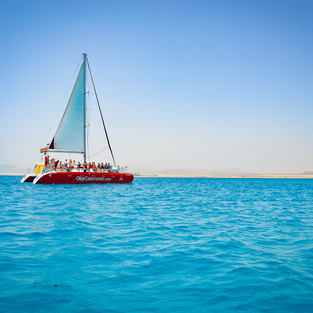 Lobos Island: 4-Hour Catamaran Trip with Lunch - Walking toward the lagoon on Lobos Island
