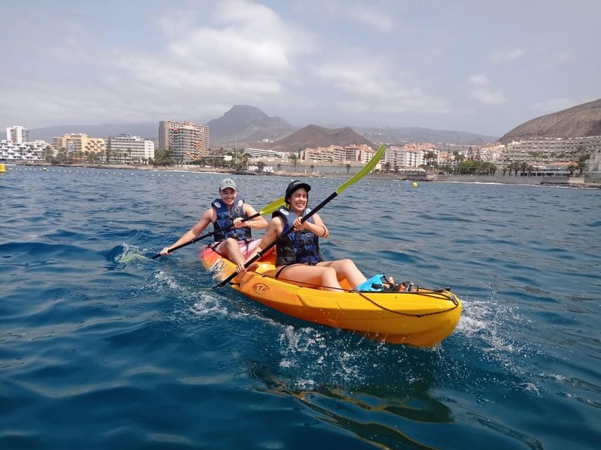 Los Cristianos: Kayak & Snorkel Tour with turtles and photos included - Reaching Montaña de Guaza and watching the water
