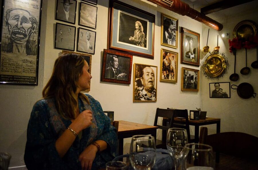 Málaga: Wine & Tapas Tour - Vermouth, sherry, cheese, and sausage in a small bar