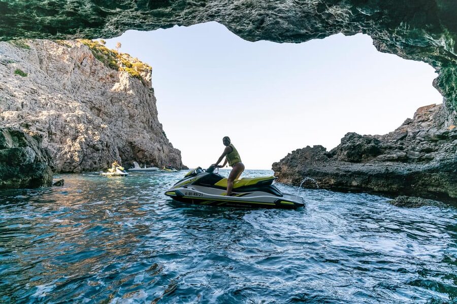Mallorca Alcudia: Jack Sparrow Cave Jet Ski Tour - Riding past Aucanada and Sa Bassa Blanca