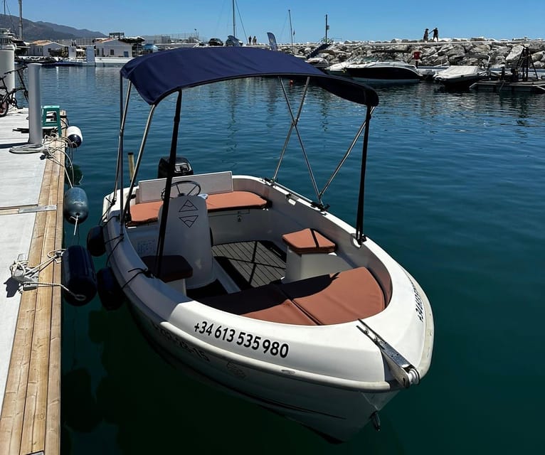 Marbella: Puerto Banús Boat Rental with No License Needed - Key points at a glance