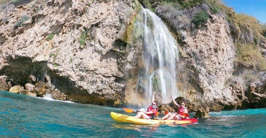 Nerja: Guided Kayak Tour Nerja Cliffs and Maro Waterfall - Learning the basics before paddling out