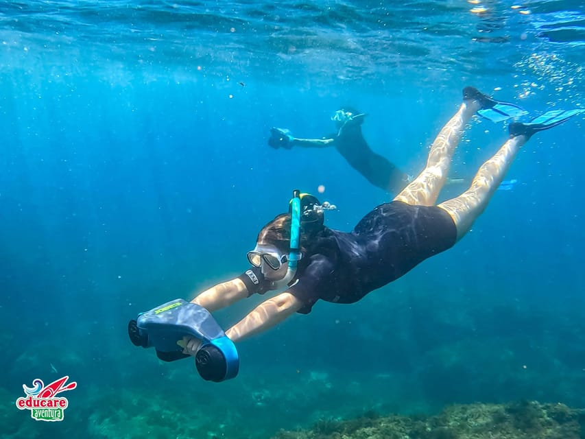 Nerja-Maro: Snorkeling & Sea Scooter Speedboat Trip - A quick lesson before entering the water