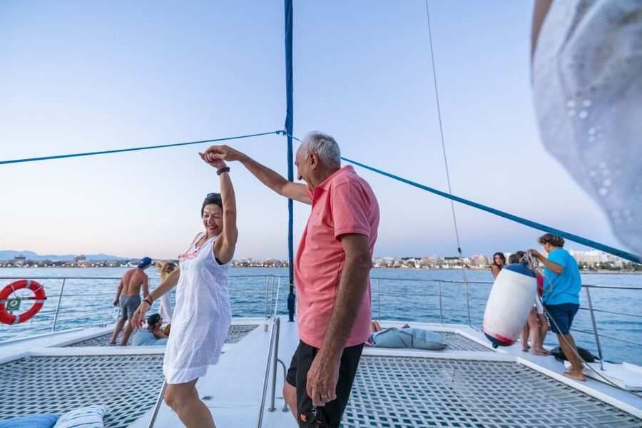 Palma: Catamaran Cruise with Swimming and Snorkelling - Sailing out from Playa del Arenal