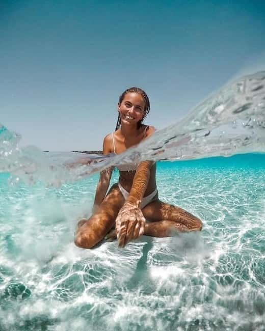 Popcorn Beach, Isla de Lobos y Dunas: ¡Popcorn Beach! - Crossing to Isla de Lobos by glass-bottom boat