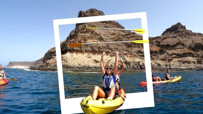 Puerto Mogán: Guided Adventure Kayak Tour in Caves & Snorkel - Paddling toward the Mogán Caves