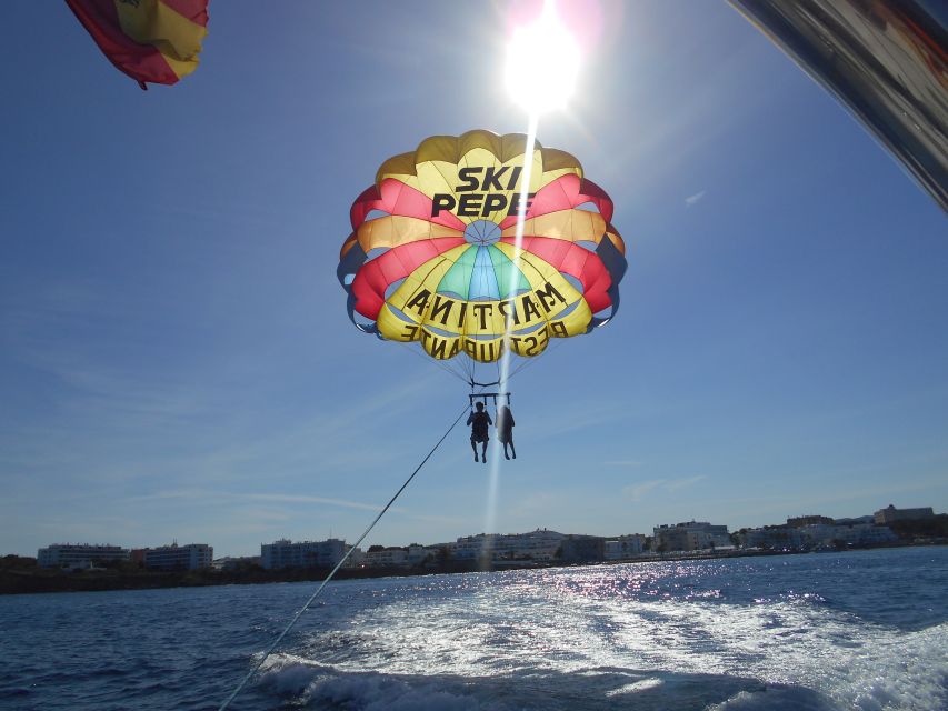 Santa Eulària des Riu: Parasailing Boat Cruise with Drinks - The parasail flight over Es Canar