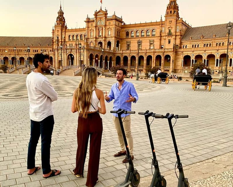 Seville: Electric Bike City Tour - San Telmo Palace and the approach to the park