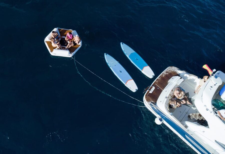 Tenerife: Shared Yacht Cruise with Champagne and Tapas - Leaving Puerto Colon aboard the Antares 42