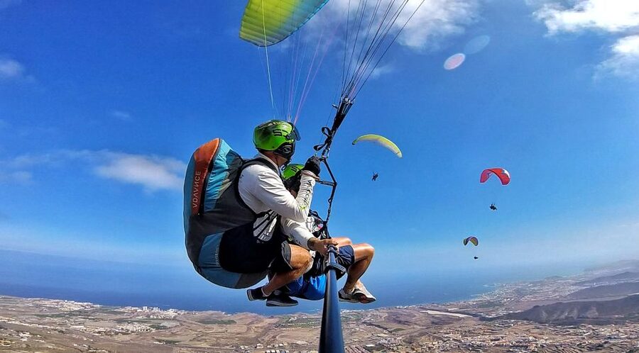 Tenerife: Tandem Paragliding Flight - Harness, helmet, and a calm safety briefing