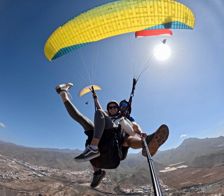 Tenerife: Tandem Paragliding in Adeje with hotel transfer - Flying from Adeje toward the Atlantic