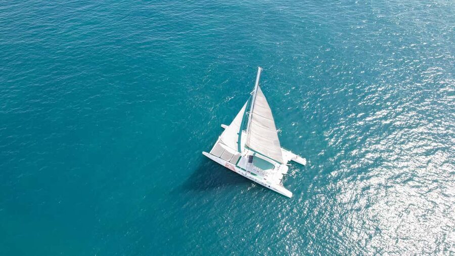 Valencia: Catamaran Cruise with Swimming & Optional DJ - The Catamaran’s Front Net Is the Prime Seat
