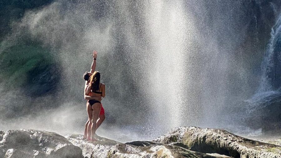 Valencia: Waterfalls and Thermal Springs Tour with Swimming - The Bridal Veil waterfall and its mountain setting